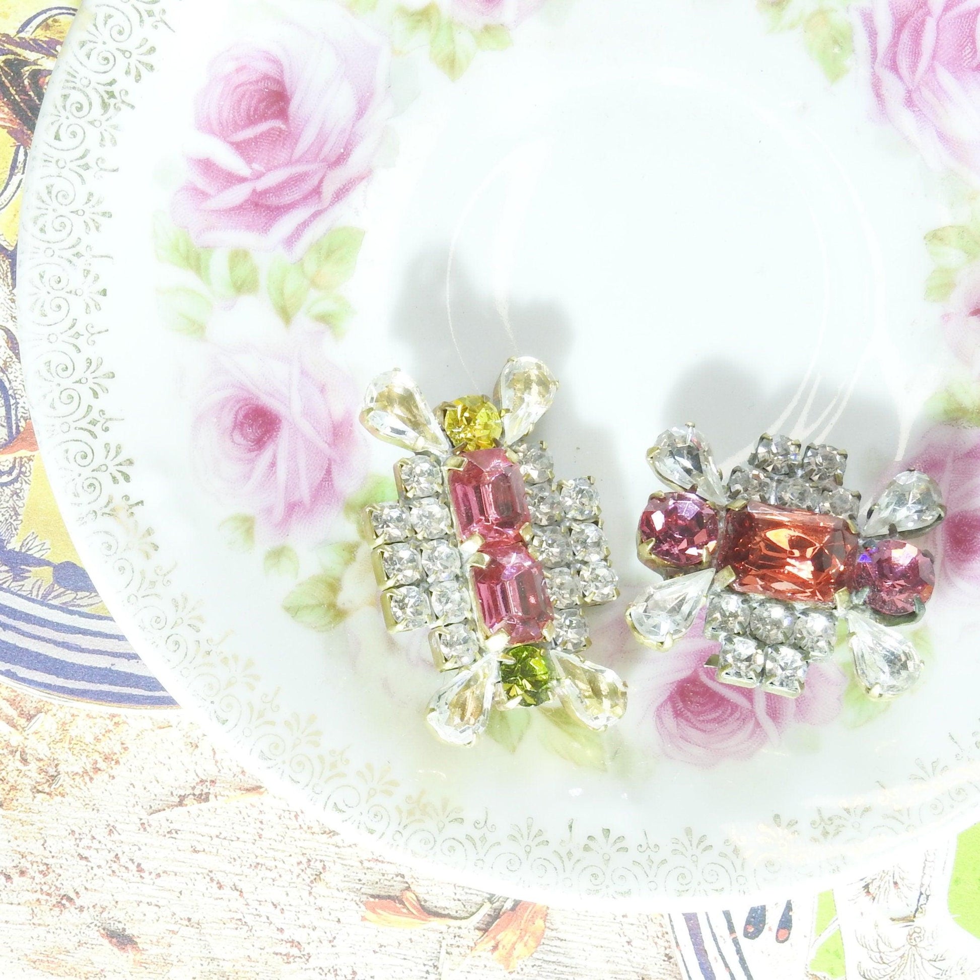 pink glass buttons
