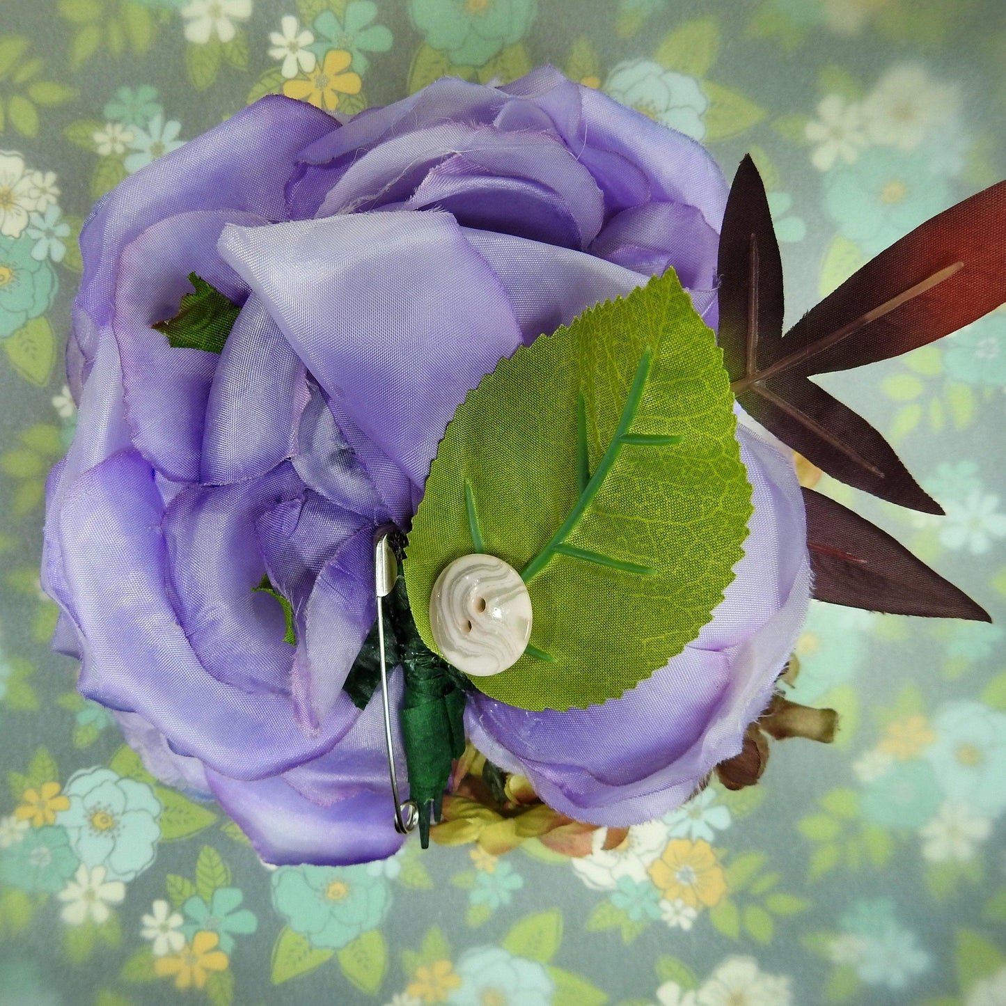 Purple flower brooch, very large summer brooch, jewelry accessories for mom, pastel violet wedding brooch | 5'' - 12 cm