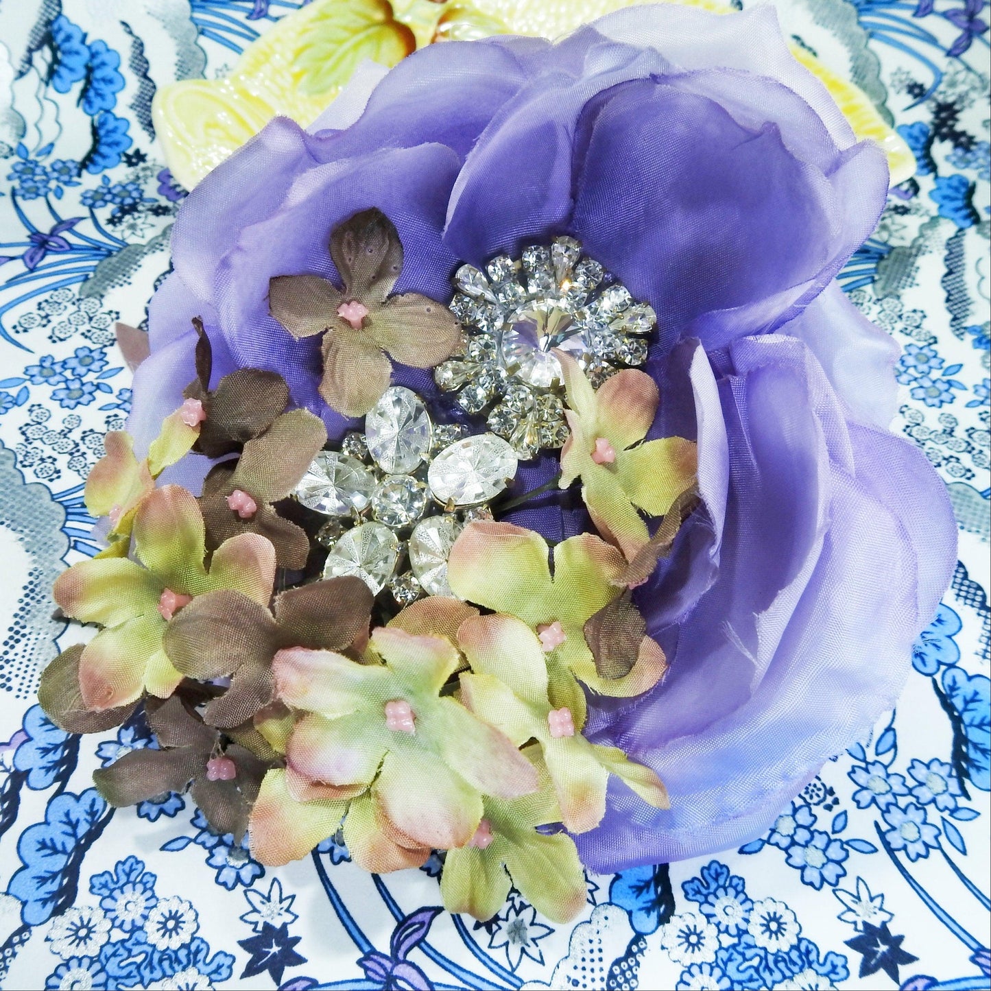 Purple flower brooch, very large summer brooch, jewelry accessories for mom, pastel violet wedding brooch | 5'' - 12 cm