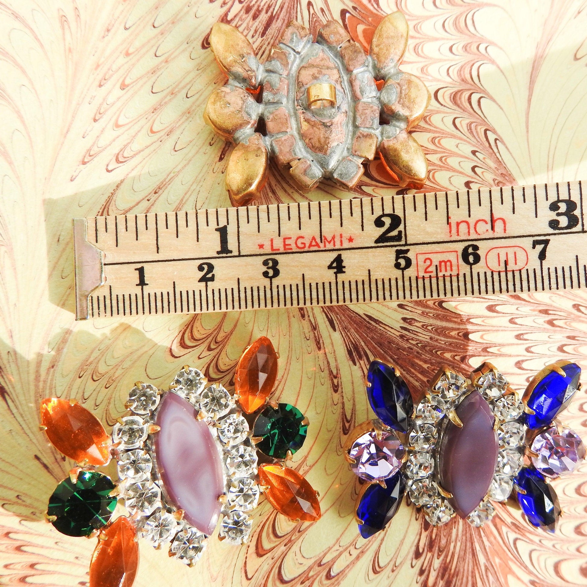 Unique fancy buttons for jewelry clasps, crystal charms for jewelry making supplies. Decorative buttons for wrap bracelets.  1 x 1.496''