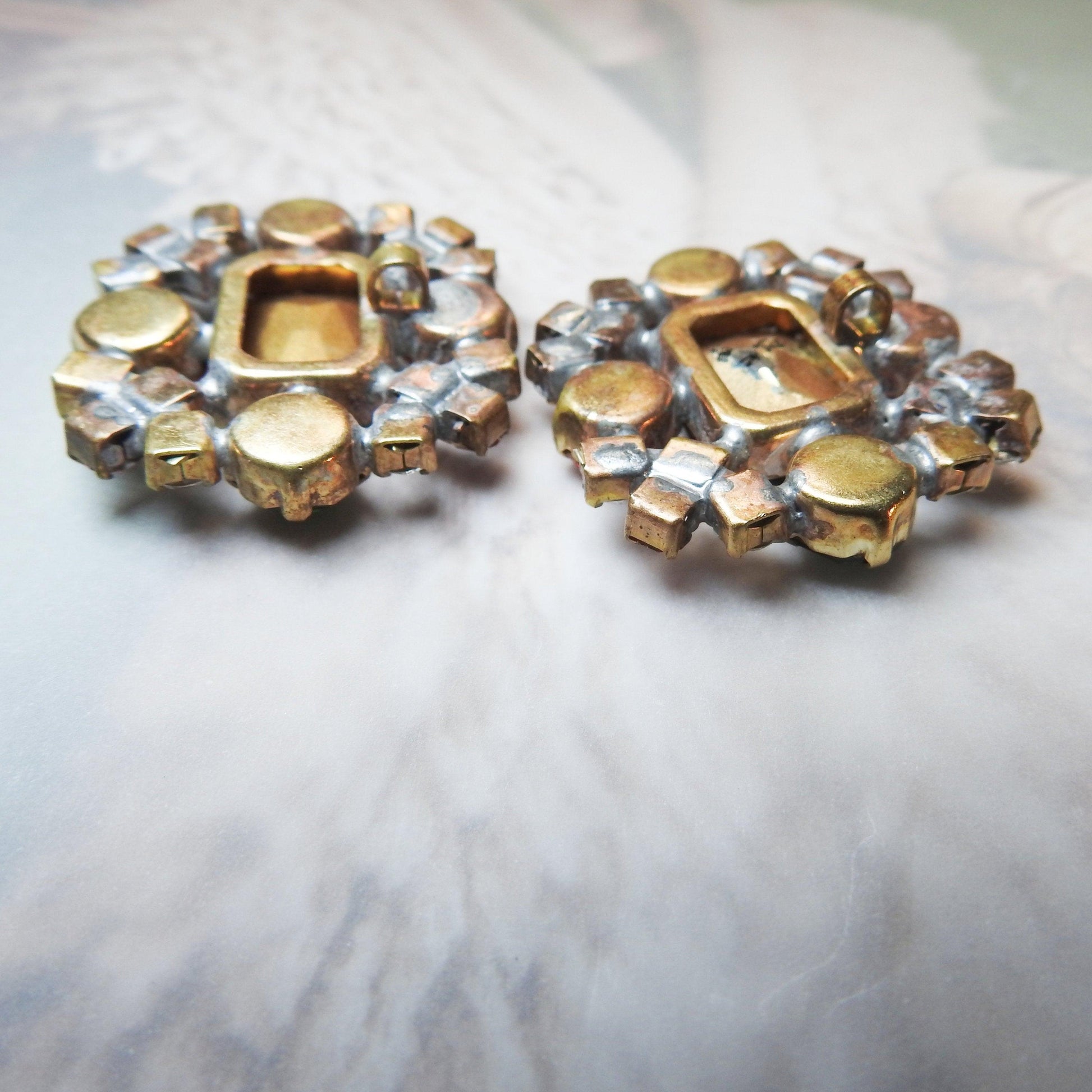 Unique fancy glass buttons, beautiful jewelry findings, unusual sewing gifts, extra-large buttons for coat and blazer , 1.57x 1.18''