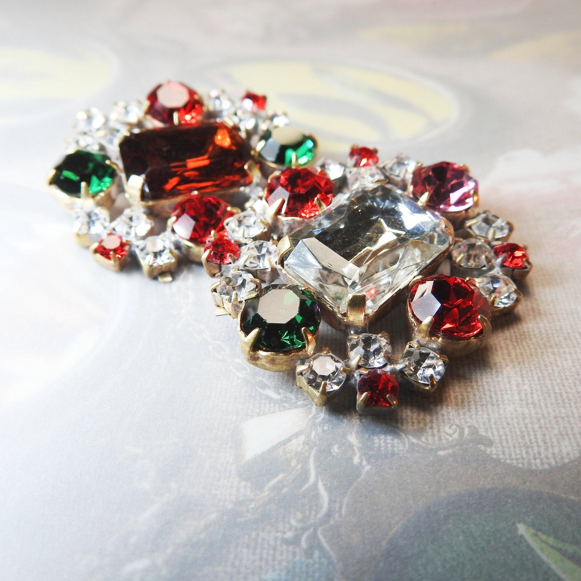 Unique fancy glass buttons, beautiful jewelry findings, unusual sewing gifts, extra-large buttons for coat and blazer , 1.57x 1.18''