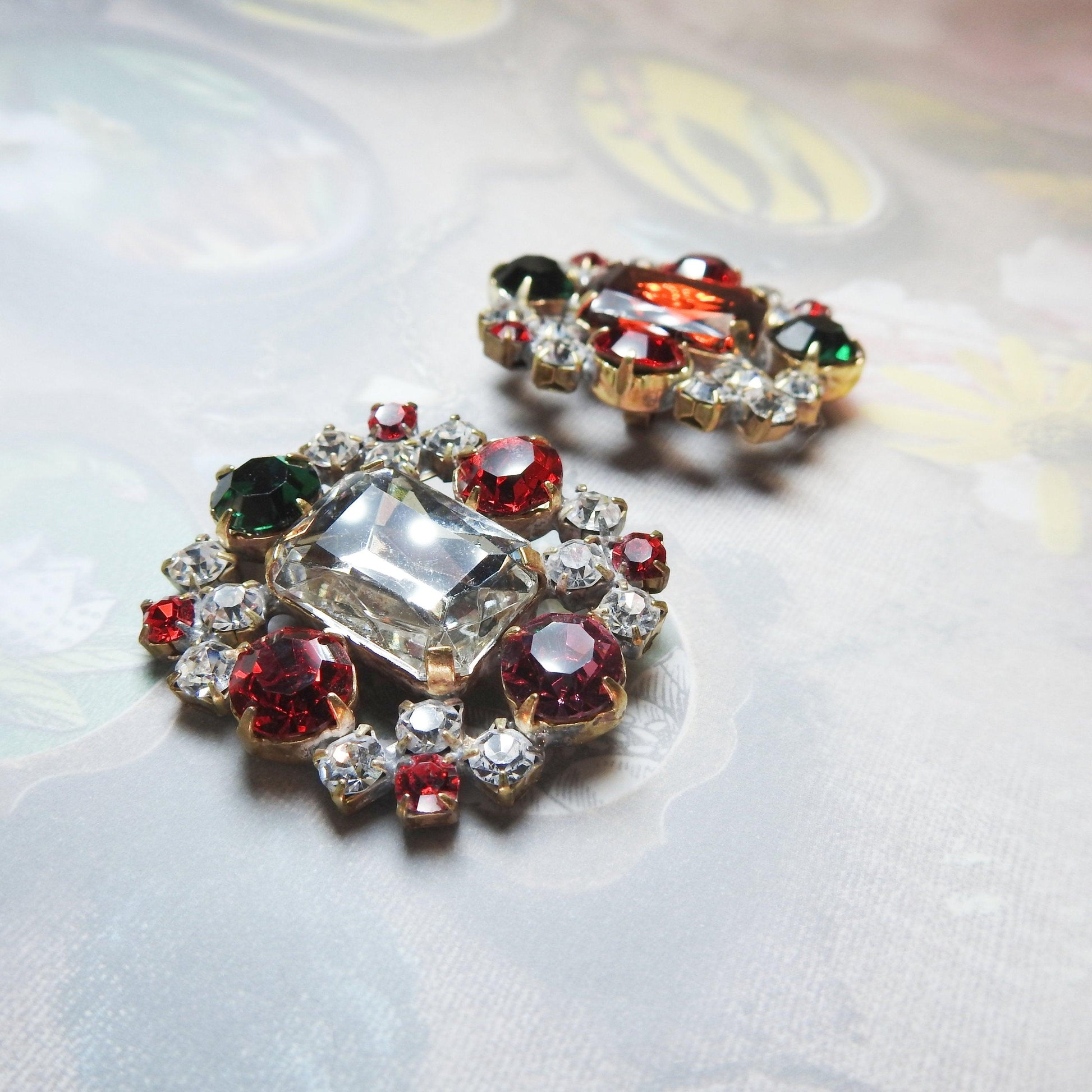 Unique fancy glass buttons, beautiful jewelry findings, unusual sewing gifts, extra-large buttons for coat and blazer , 1.57x 1.18''