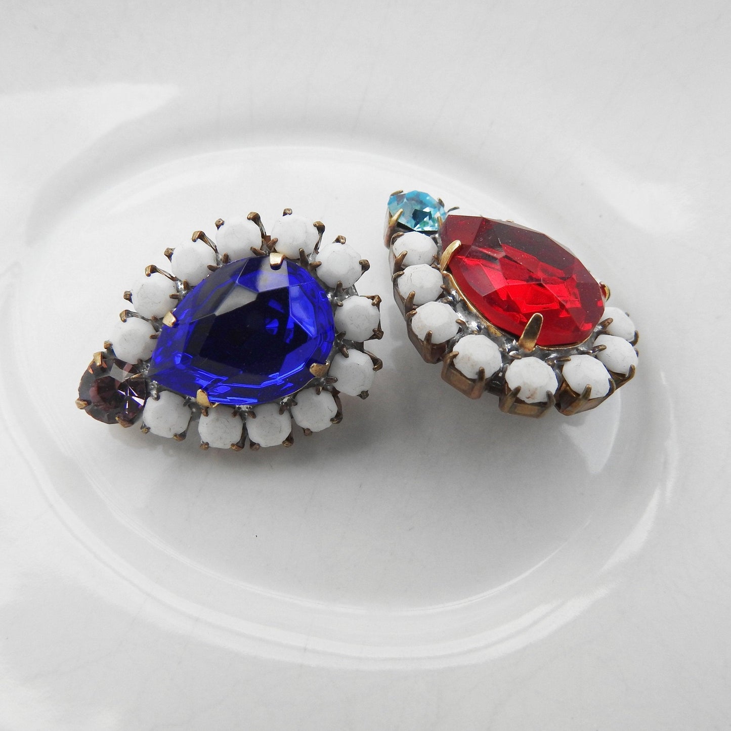 Unique shape crystal buttons, vintage style jewelry buttons, fancy glass buttons for sewing, making jewelry & bracelets, unique sewing gift