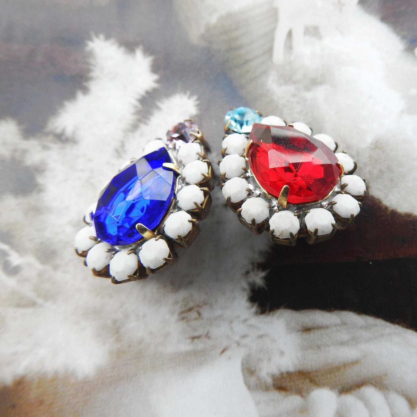 Unique shape crystal buttons, vintage style jewelry buttons, fancy glass buttons for sewing, making jewelry & bracelets, unique sewing gift