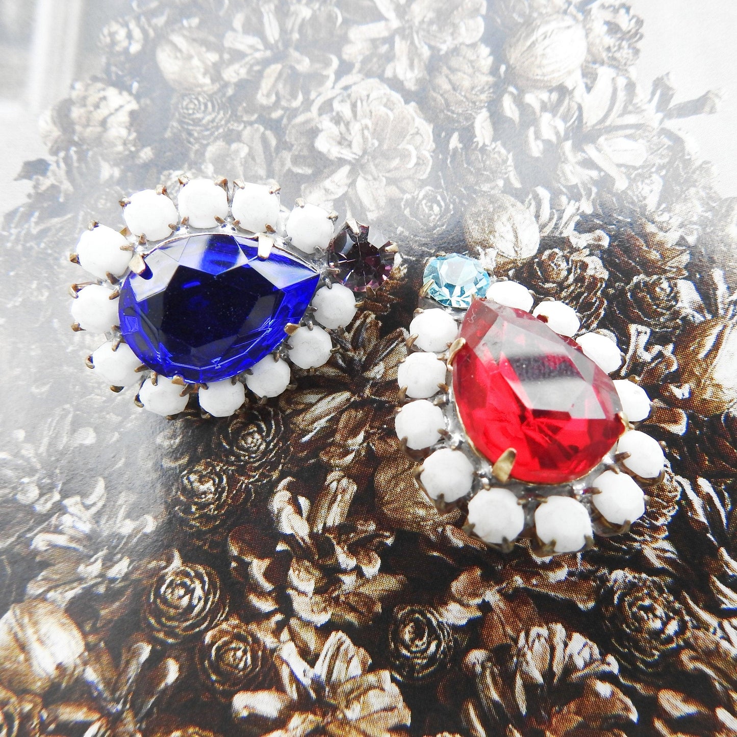 Unique shape crystal buttons, vintage style jewelry buttons, fancy glass buttons for sewing, making jewelry & bracelets, unique sewing gift