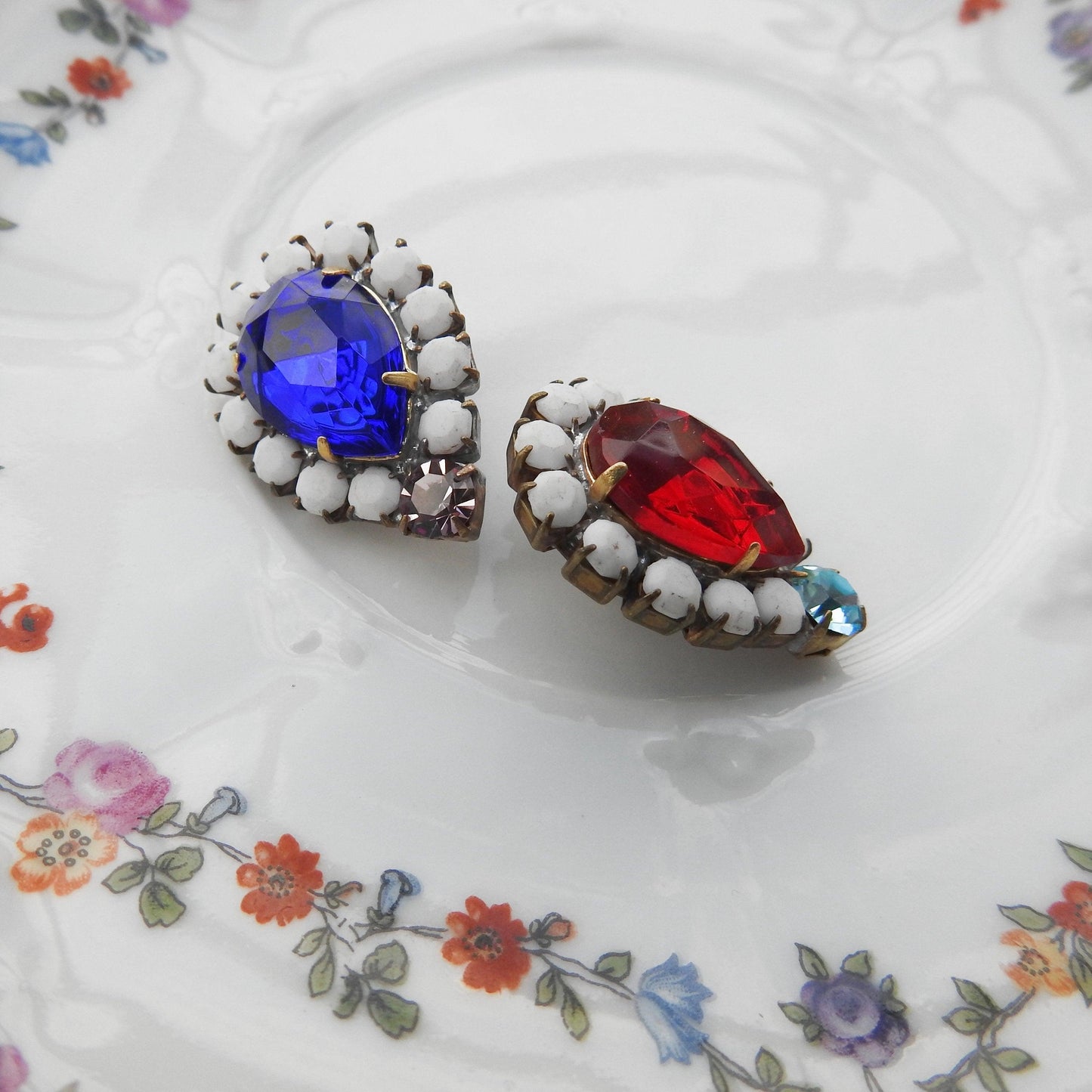 Unique shape crystal buttons, vintage style jewelry buttons, fancy glass buttons for sewing, making jewelry & bracelets, unique sewing gift