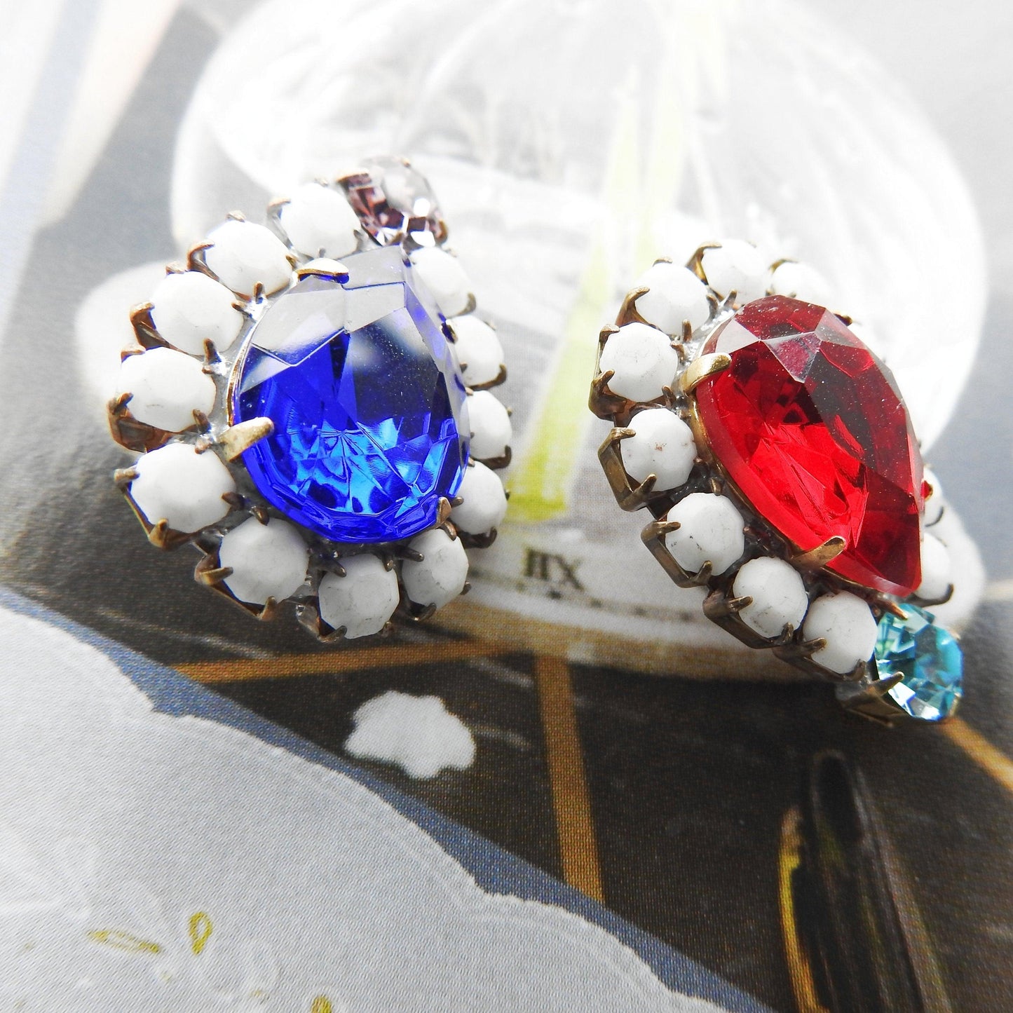 Unique shape crystal buttons, vintage style jewelry buttons, fancy glass buttons for sewing, making jewelry & bracelets, unique sewing gift
