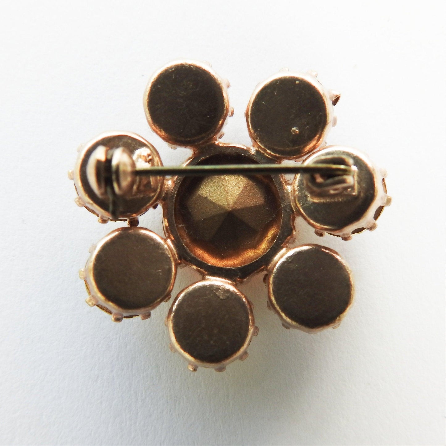 Vintage crystal flower broach pin, summer jewelry idea, small brooch for women, vintage rhinestone brooch