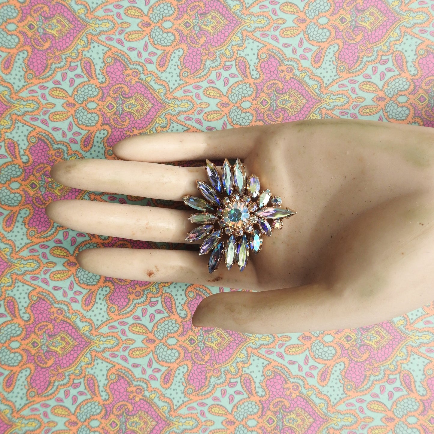 Vintage aurora borealis brooch