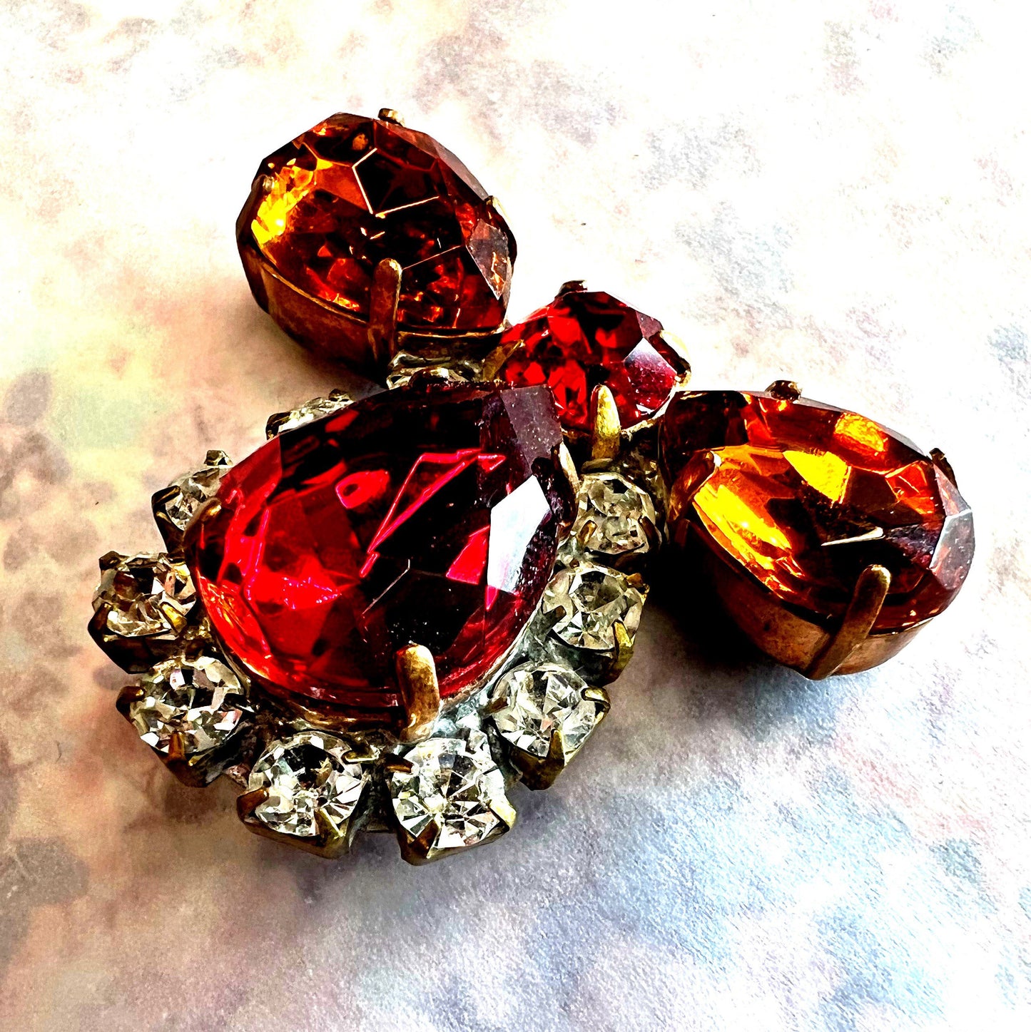 rhinestone glass embellishment button, etsy canada