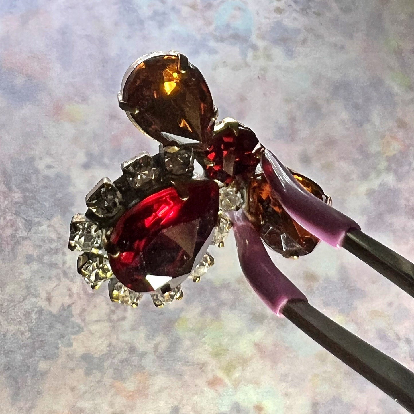 rhinestone glass embellishment button, etsy canada