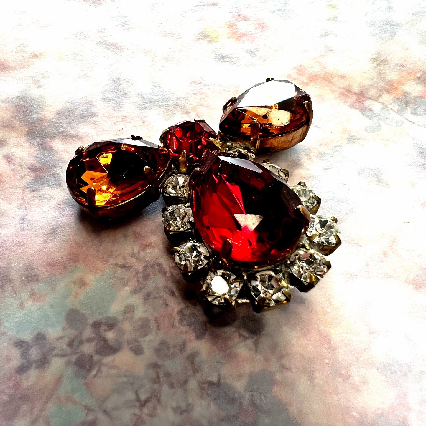 rhinestone glass embellishment button, etsy canada