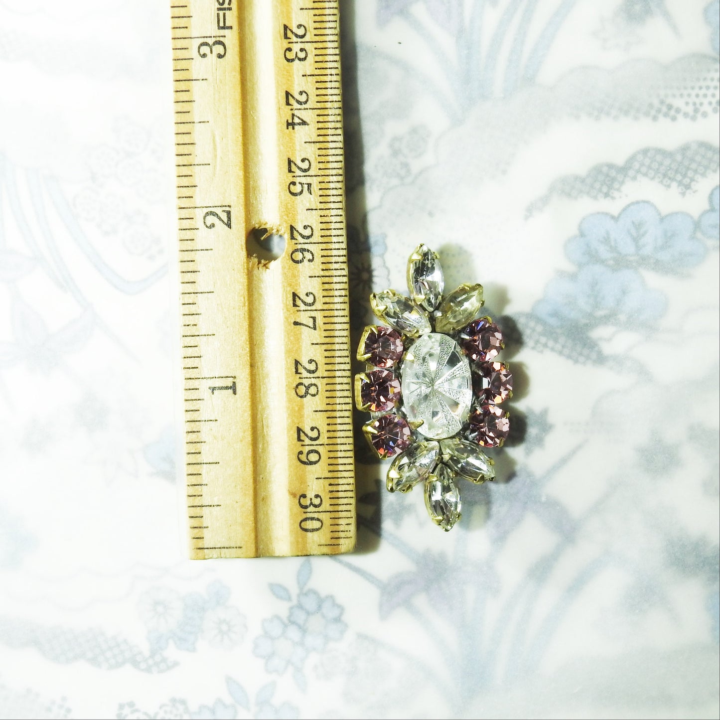 Pretty pink diamante button