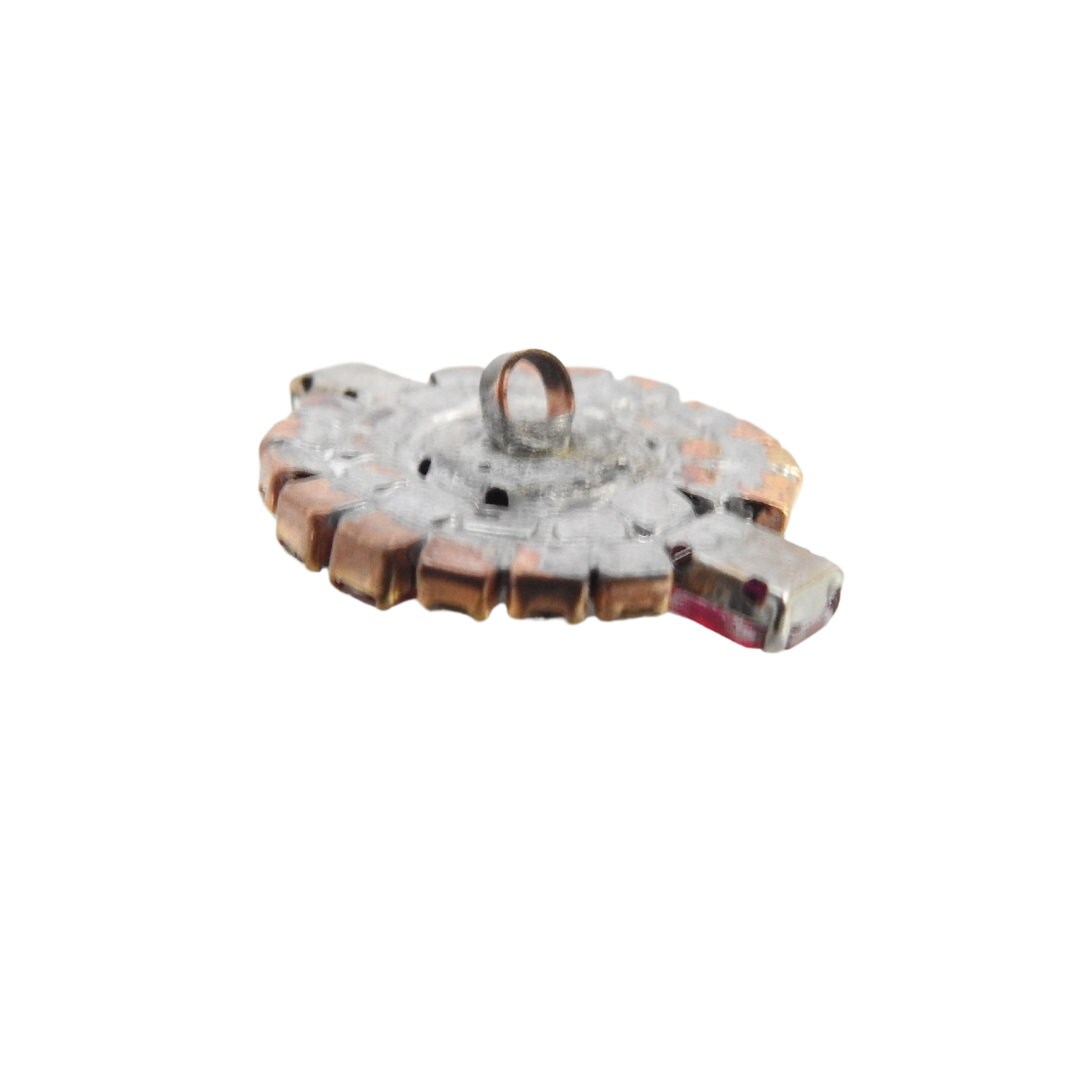Czech glass button with shank