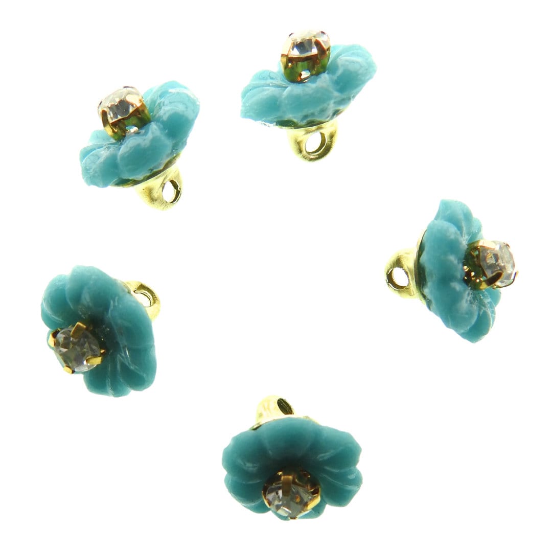 Tiny blue button flowers