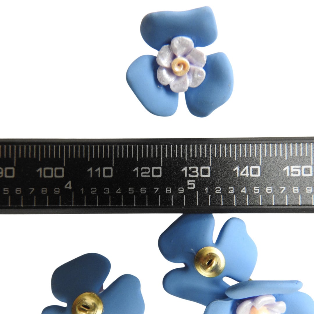 Decorative blue floral buttons