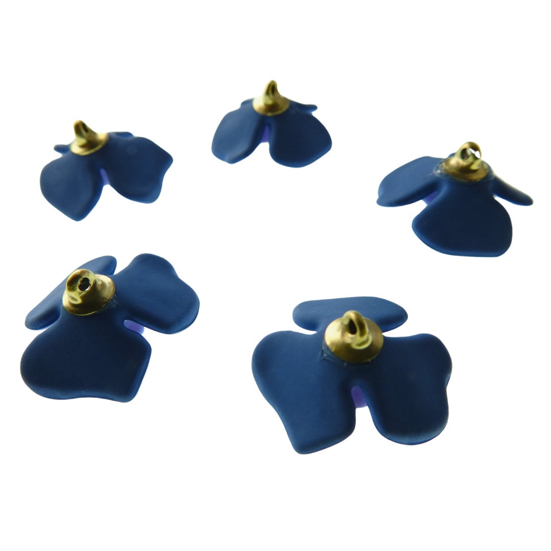 Decorative blue floral buttons