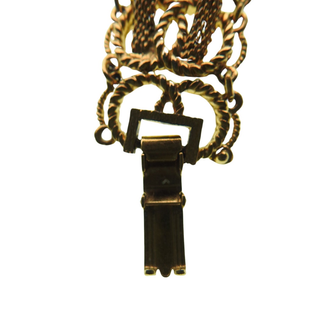 Vintage link chain bracelet for women. Retro jewelry present idea for a grandma, sister, wife. Gold color