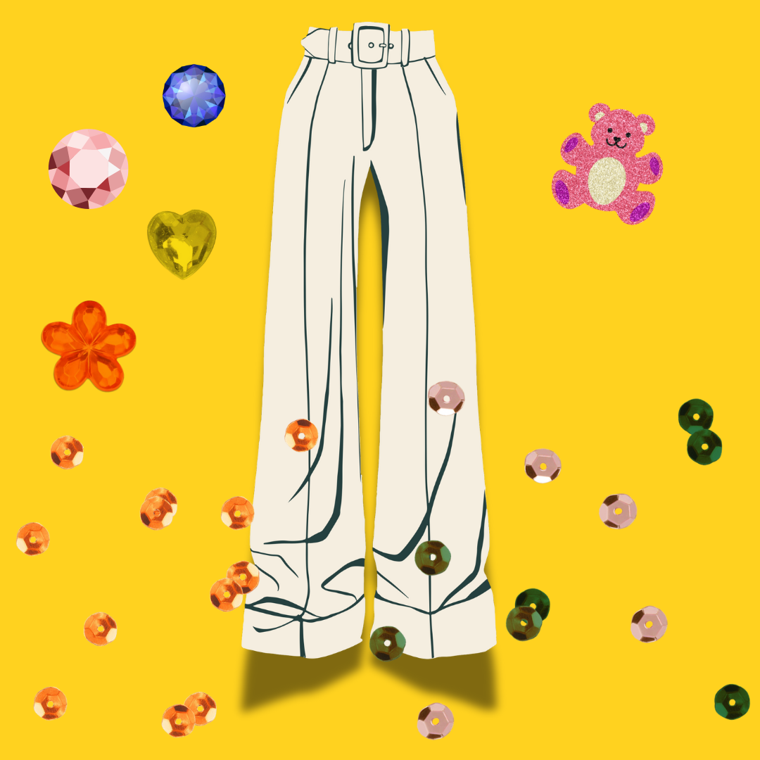 Give Your Tailored Pants a Glow-Up with Rhinestone Buttons