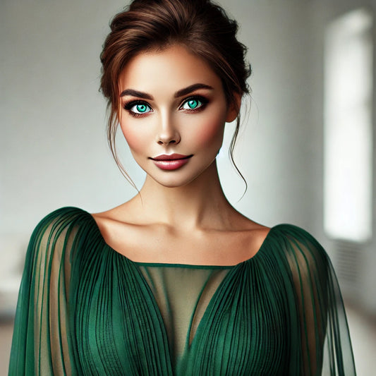 How to Decorate a Green Evening Dress for Christmas with Decorative Brooches