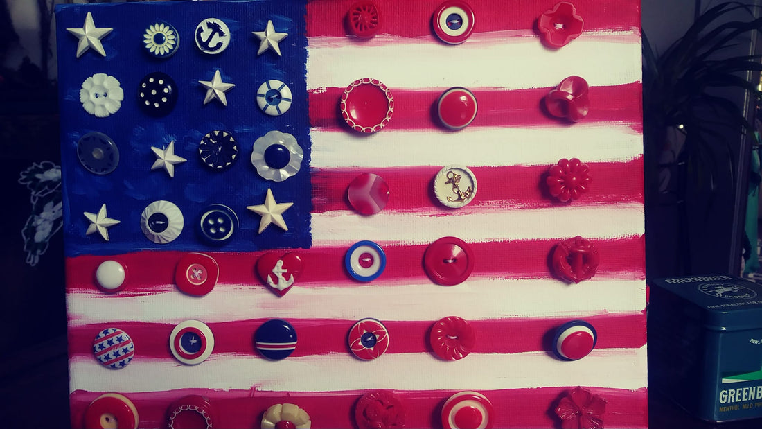 Creating an American Flag Artwork with Decorative Buttons