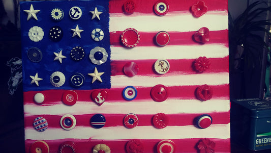 Creating an American Flag Artwork with Decorative Buttons