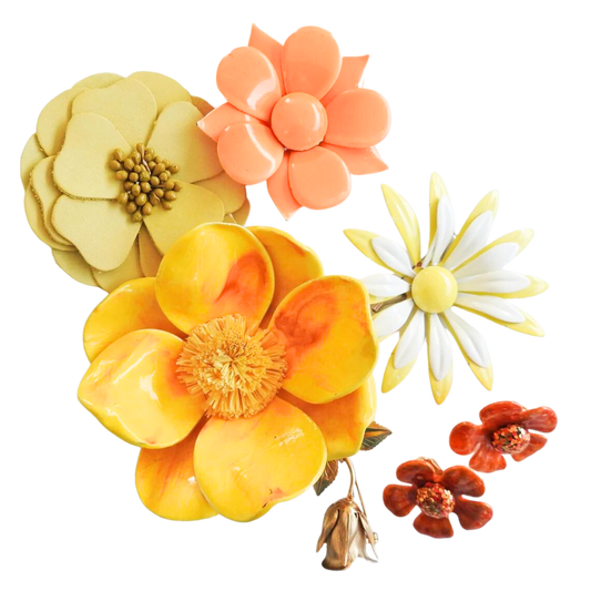 vintage flower brooches and pins