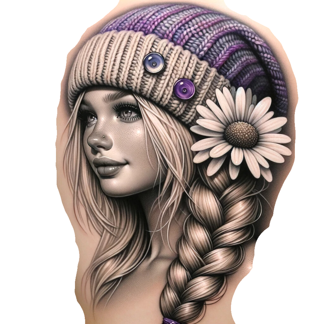 Beanie Hat with a Jewel Button