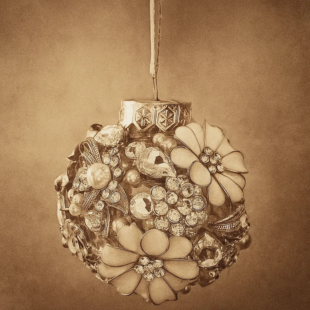 Christmas ball with decorative buttons