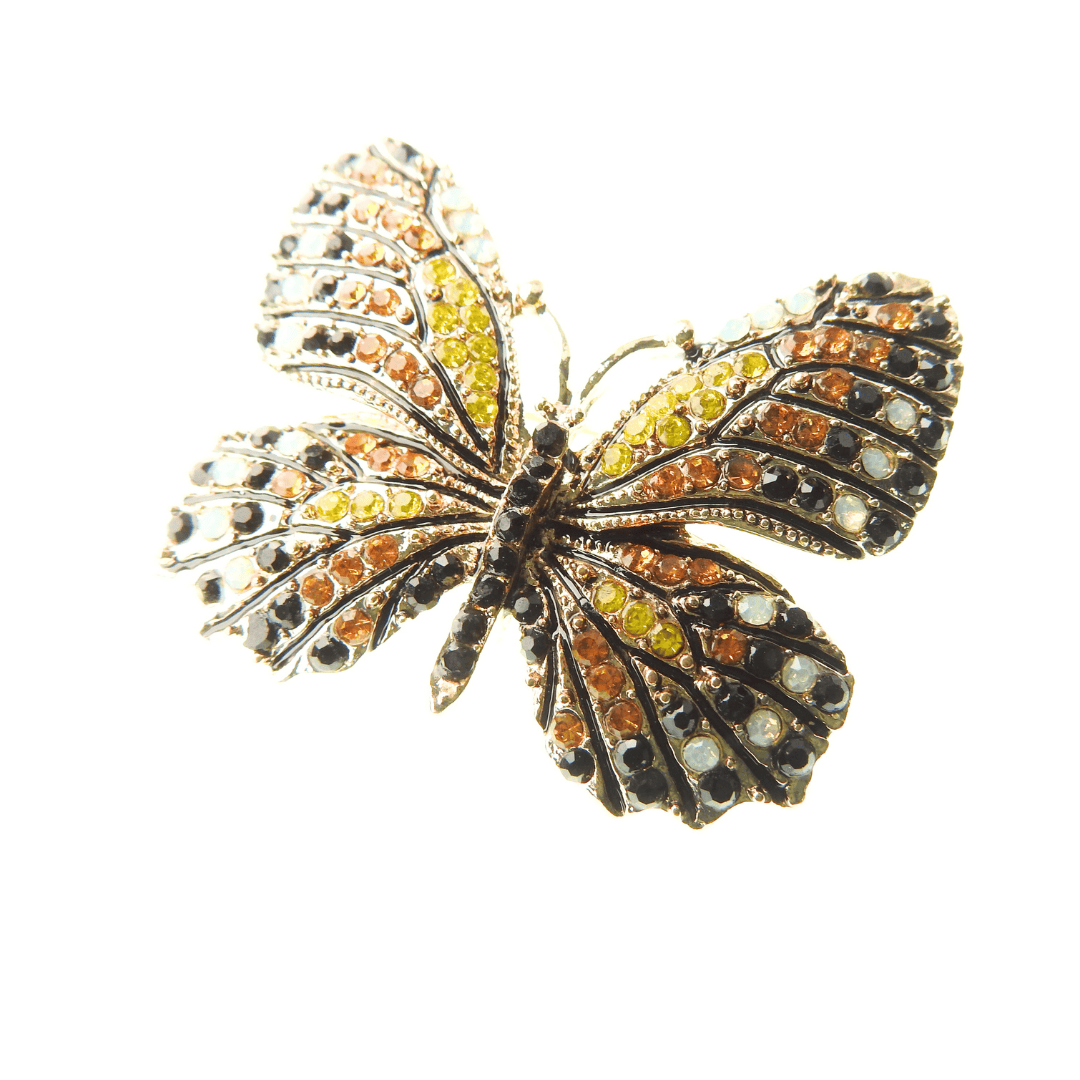 Rhinestone butterfly brooch