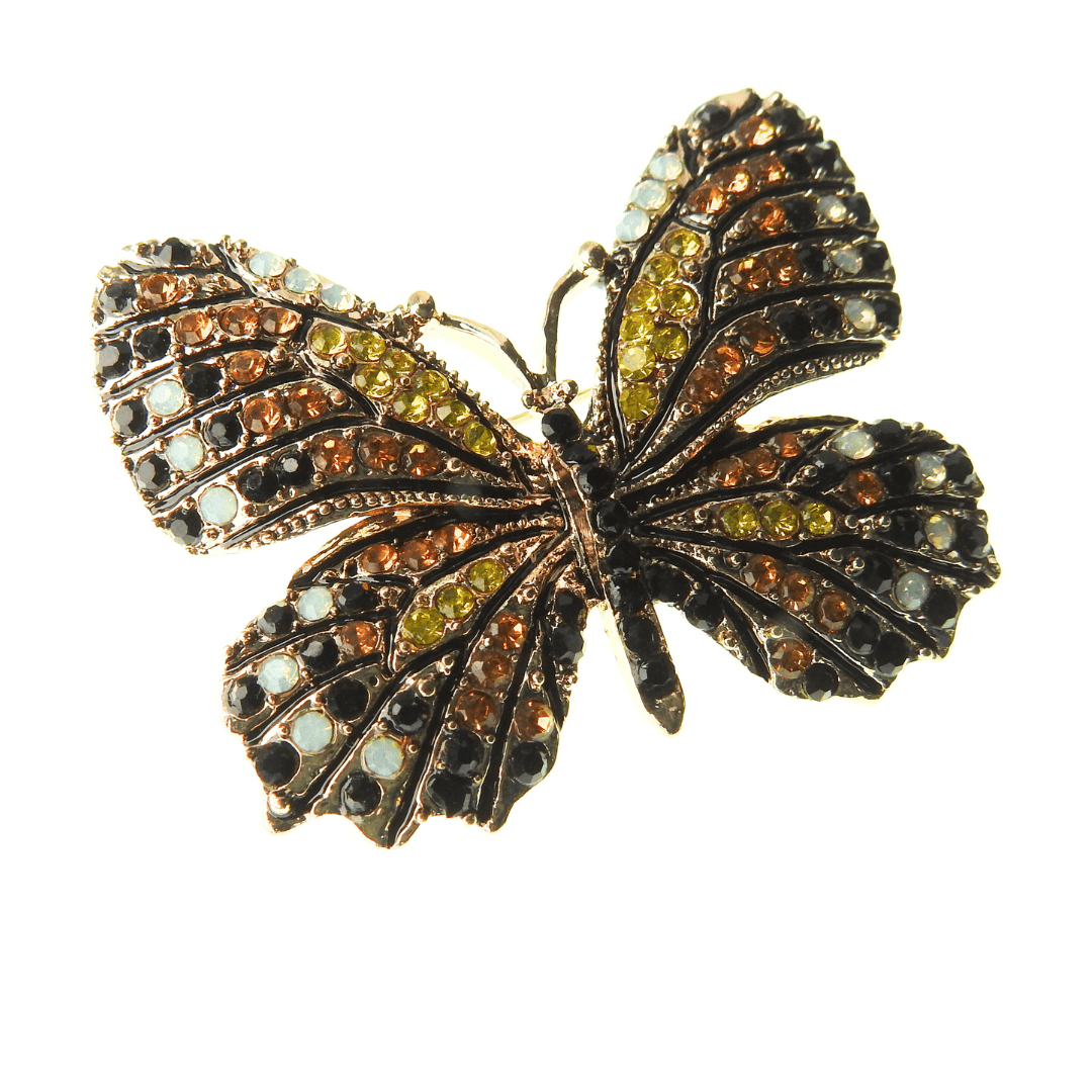 Rhinestone butterfly brooch