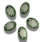 Dark green cameo buttons with white rose detail