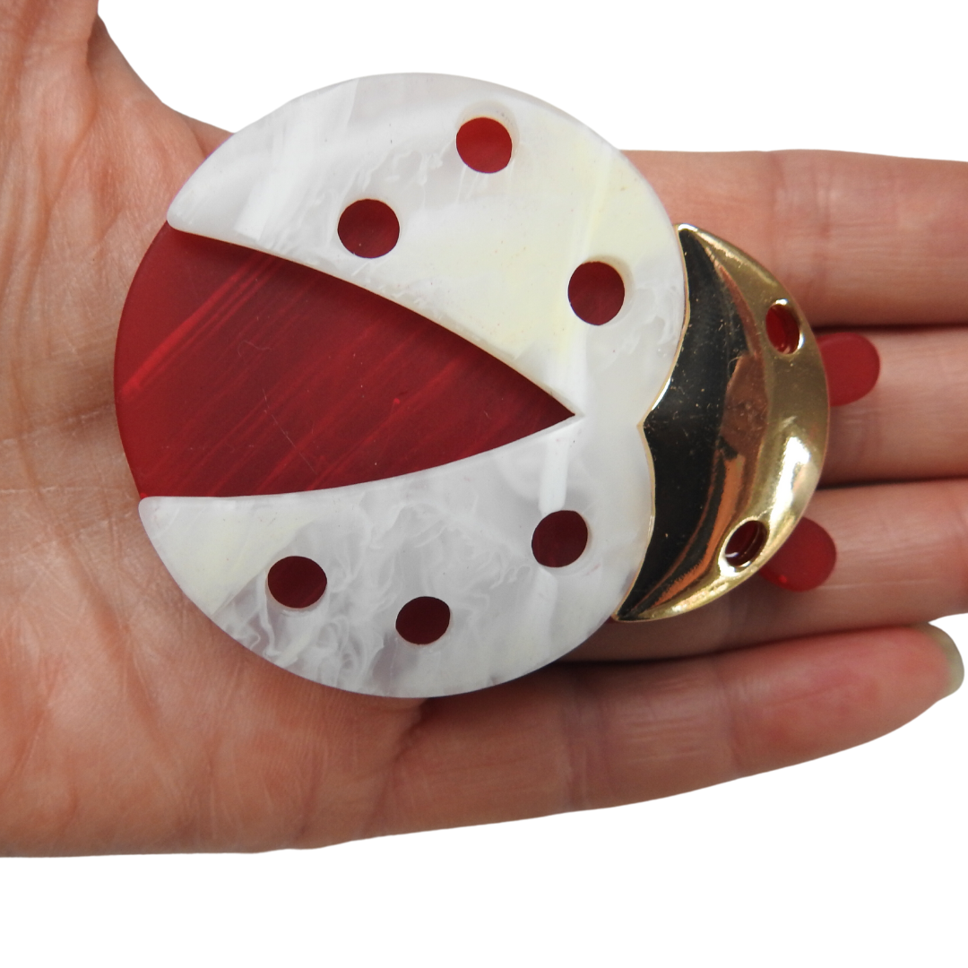 Oversized ladybug brooch