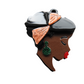 African lady's face brooch