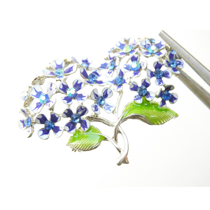 Blue Hydrangea flower brooch