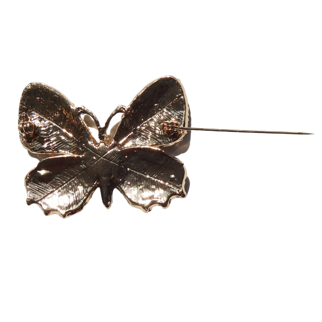 Rhinestone butterfly brooch