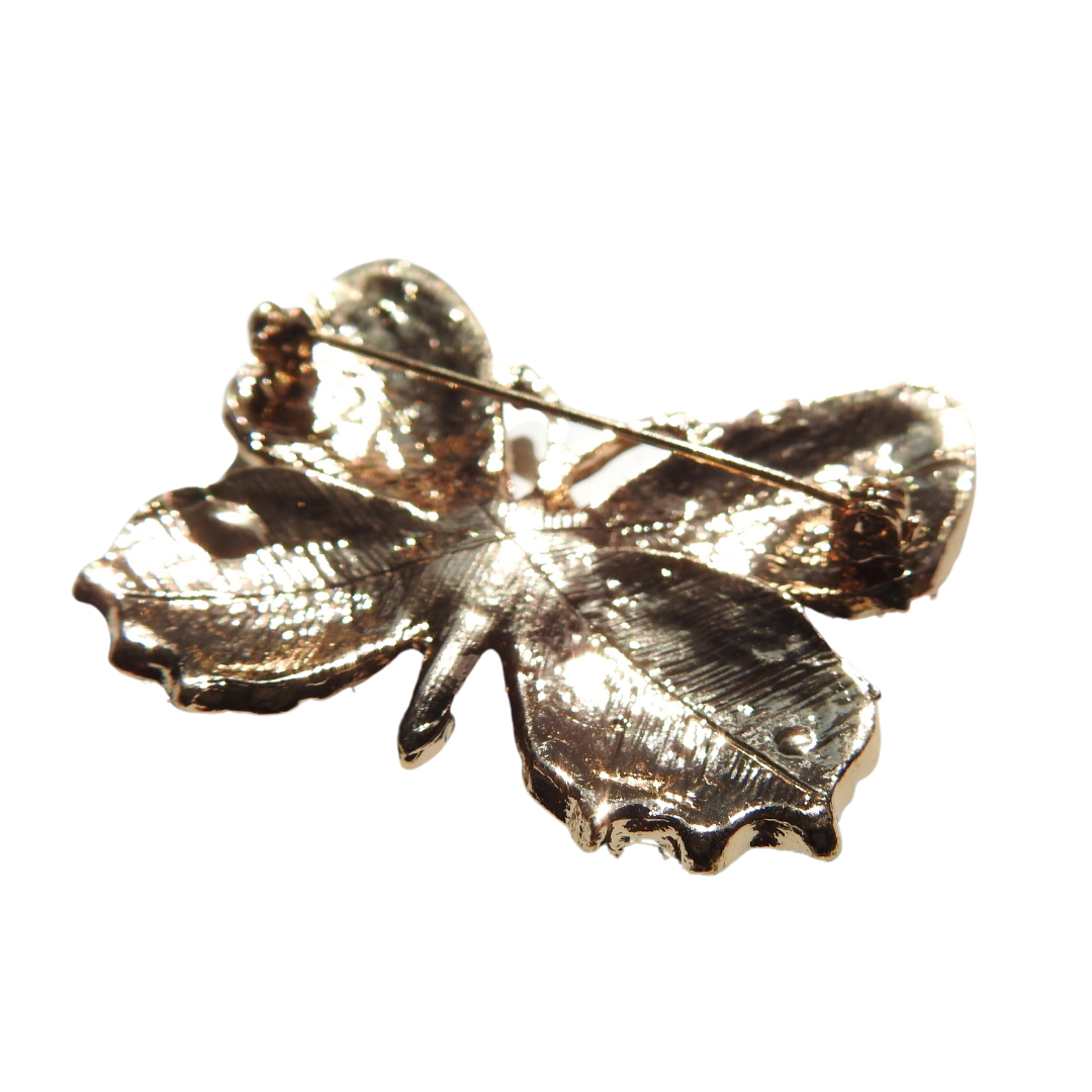 Rhinestone butterfly brooch