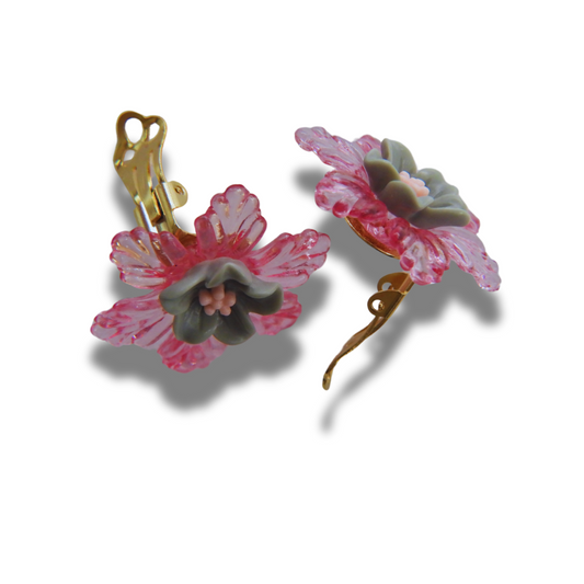 Pink Clip on Earrings for Women