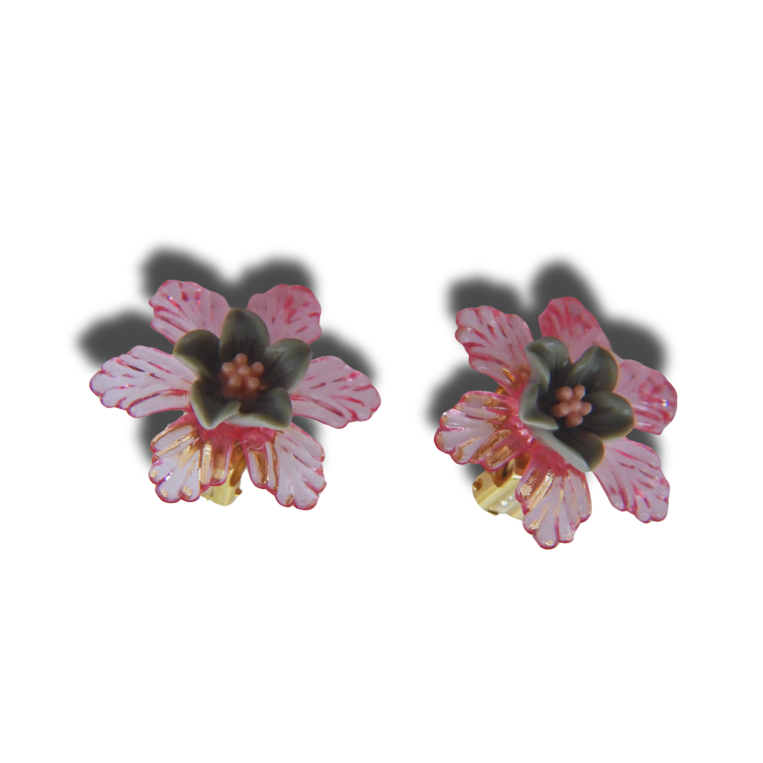 Pink Clip on Earrings for Women