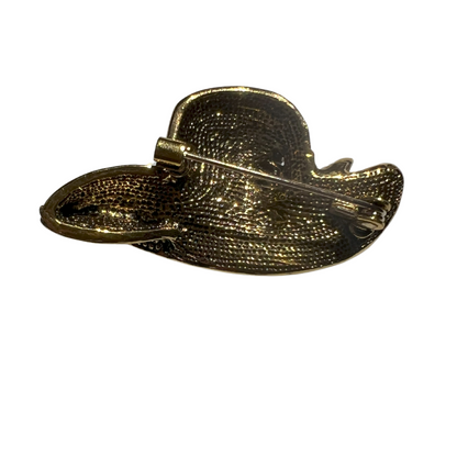 Small rhinestone brooch shaped like a hat