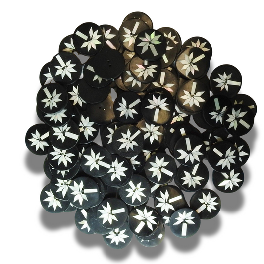 Black shell buttons
