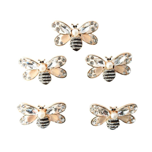Big bee buttons for making gift wrap decorations or embellishments for a decorative bow, insect-themed hair accessories, or a fancy hat