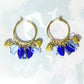 Blue and gold dangle earrings 