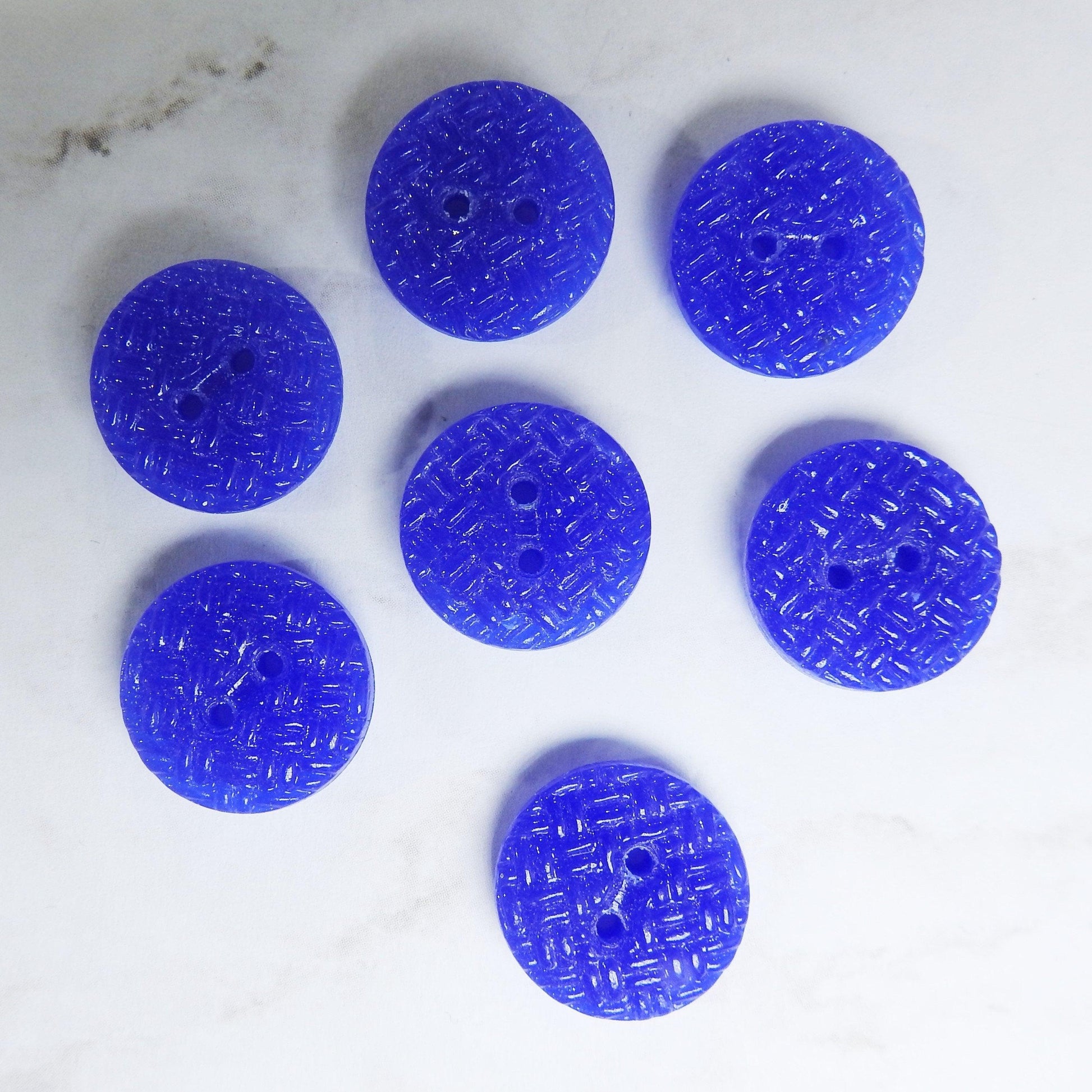 blue vintage glass buttons