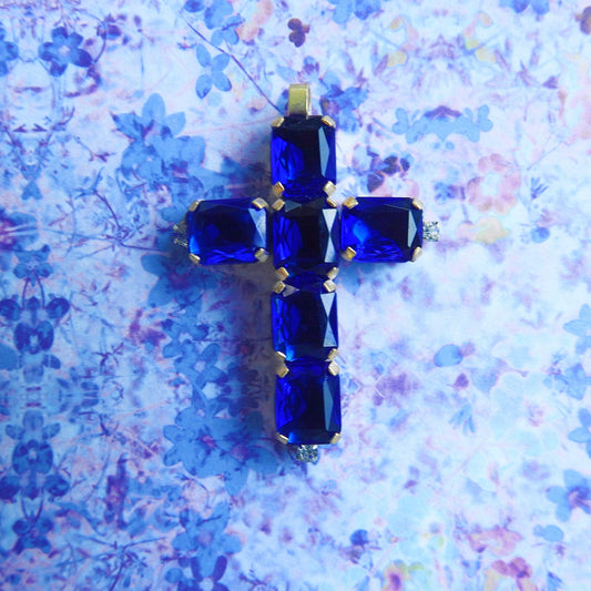 Blue cross pendant 