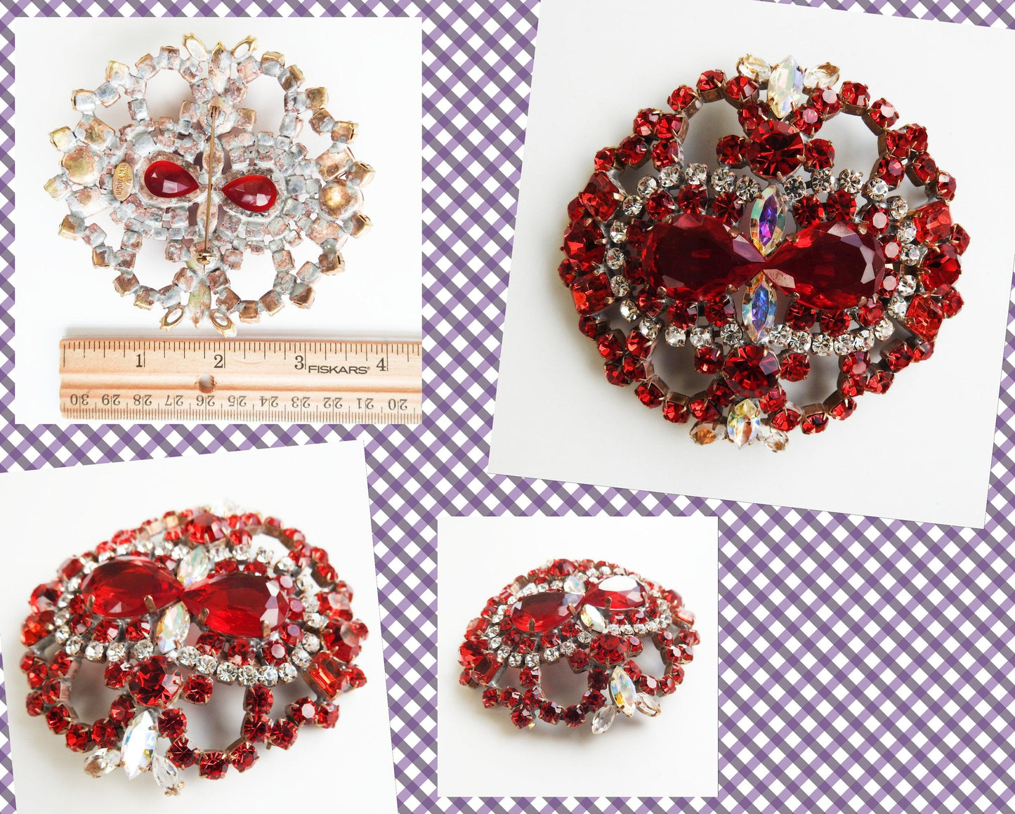 Czech rhinestone broach pin