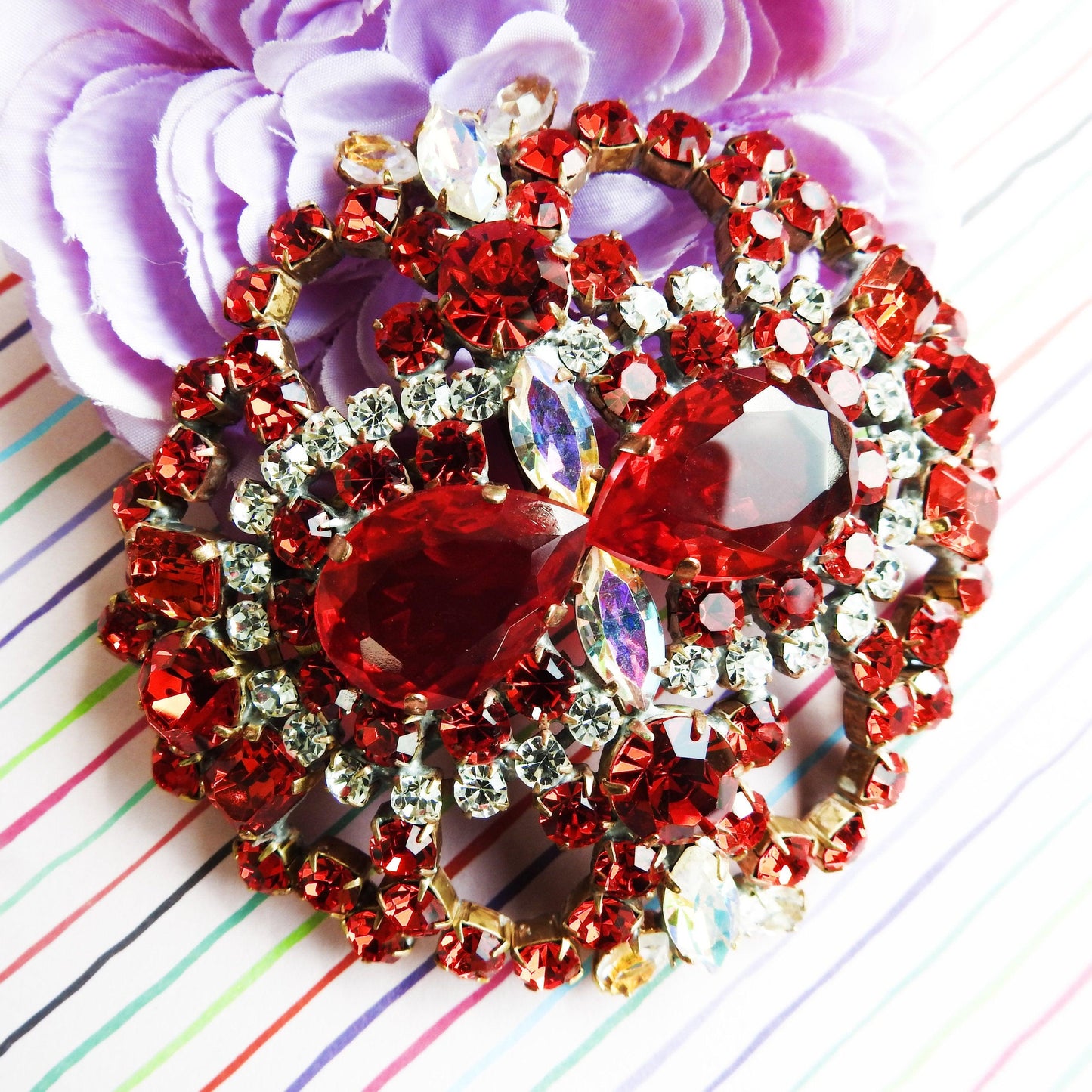 Czech rhinestone broach pin