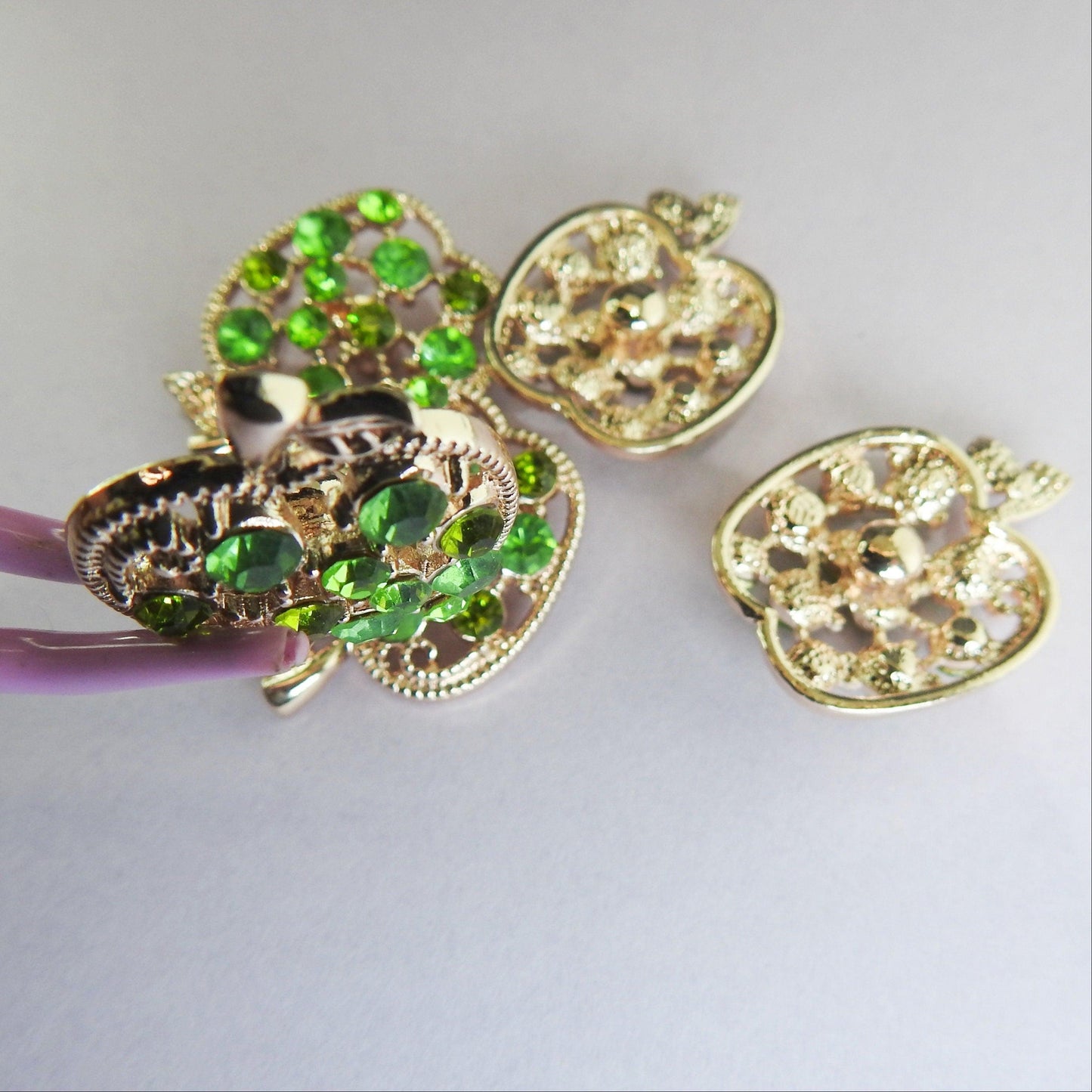 decorative fasteners for clothes green