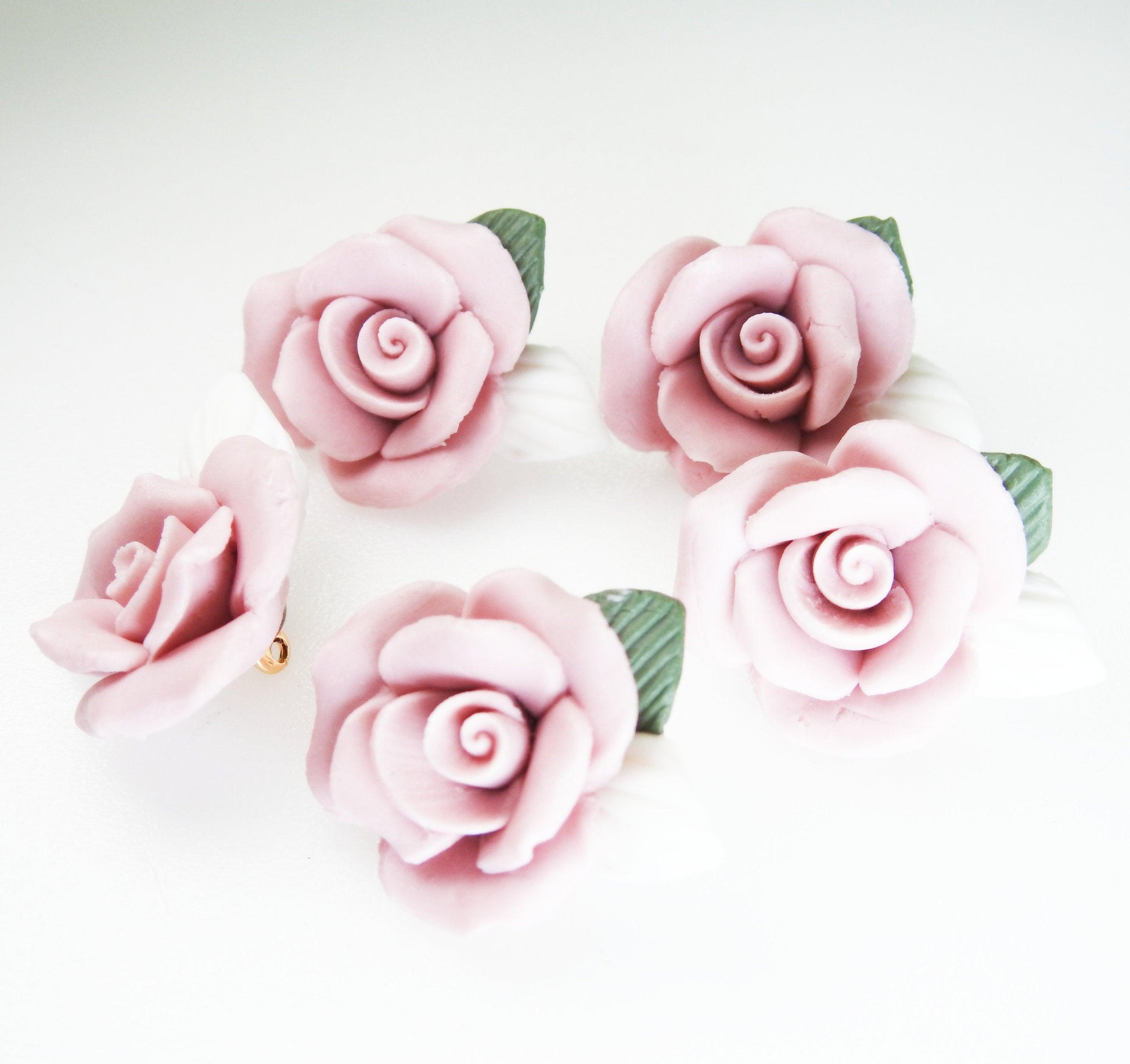 Dusty rose floral buttons